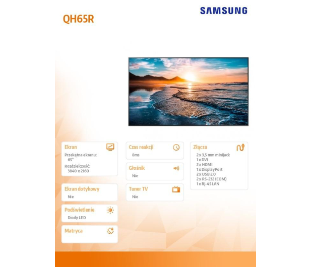 Samsung 65'' QH65R LH65QHREBGCXEN Czarny - 1378798 - zdjęcie 6